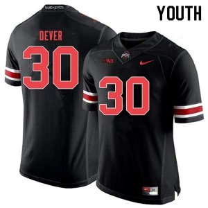 NCAA Ohio State Buckeyes Youth #30 Kevin Dever Black Out Nike Football College Jersey WKW0345VW